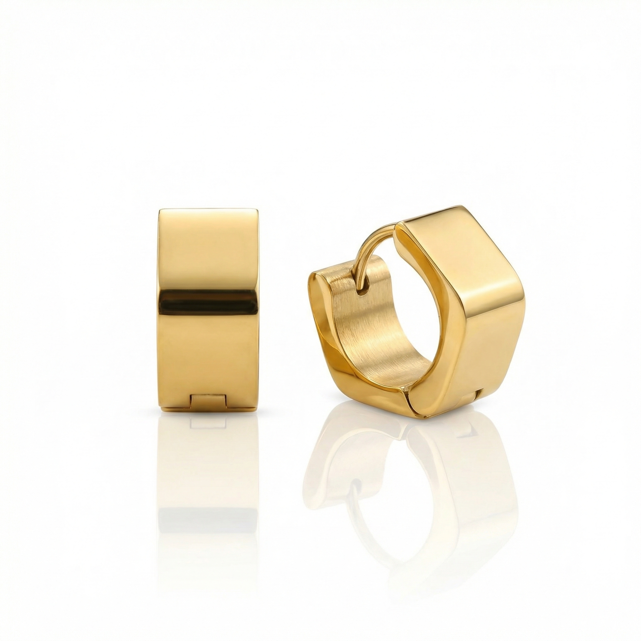 Náušnice HRANATÉ KRÚŽKY GOLD S7207