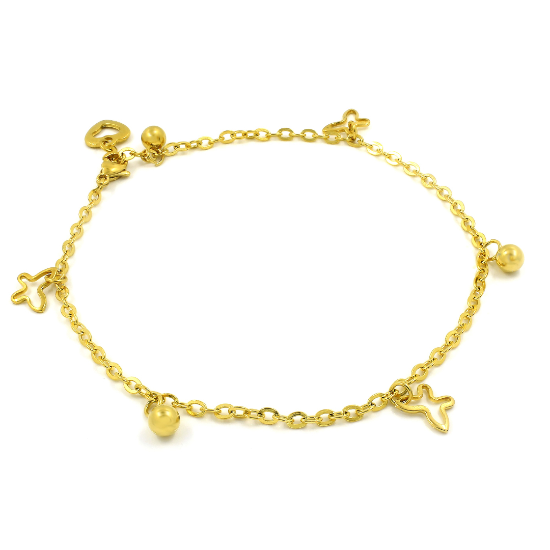 Retiazka na nohu MOTÝLIKY GOLD S0863