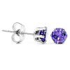 Kryštálikové náušnice 0,5 cm PURPLE S3366
