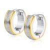 Náušnice PIESKOVANÉ KRÚŽKY SILVER/GOLD 1,3 cm S3678