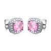 Strieborné náušnice CRYSTAL PINK Y0005