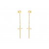 Visiace náušnice KRÍŽ GOLD S4001