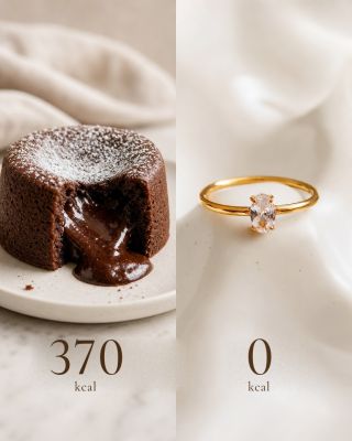 Bez výčitek ✨ Sladká odměna zmizí během chvilky, ale krásný šperk Vám bude dělat radost každý den. 🤍 Jaké kalorie budou ty...