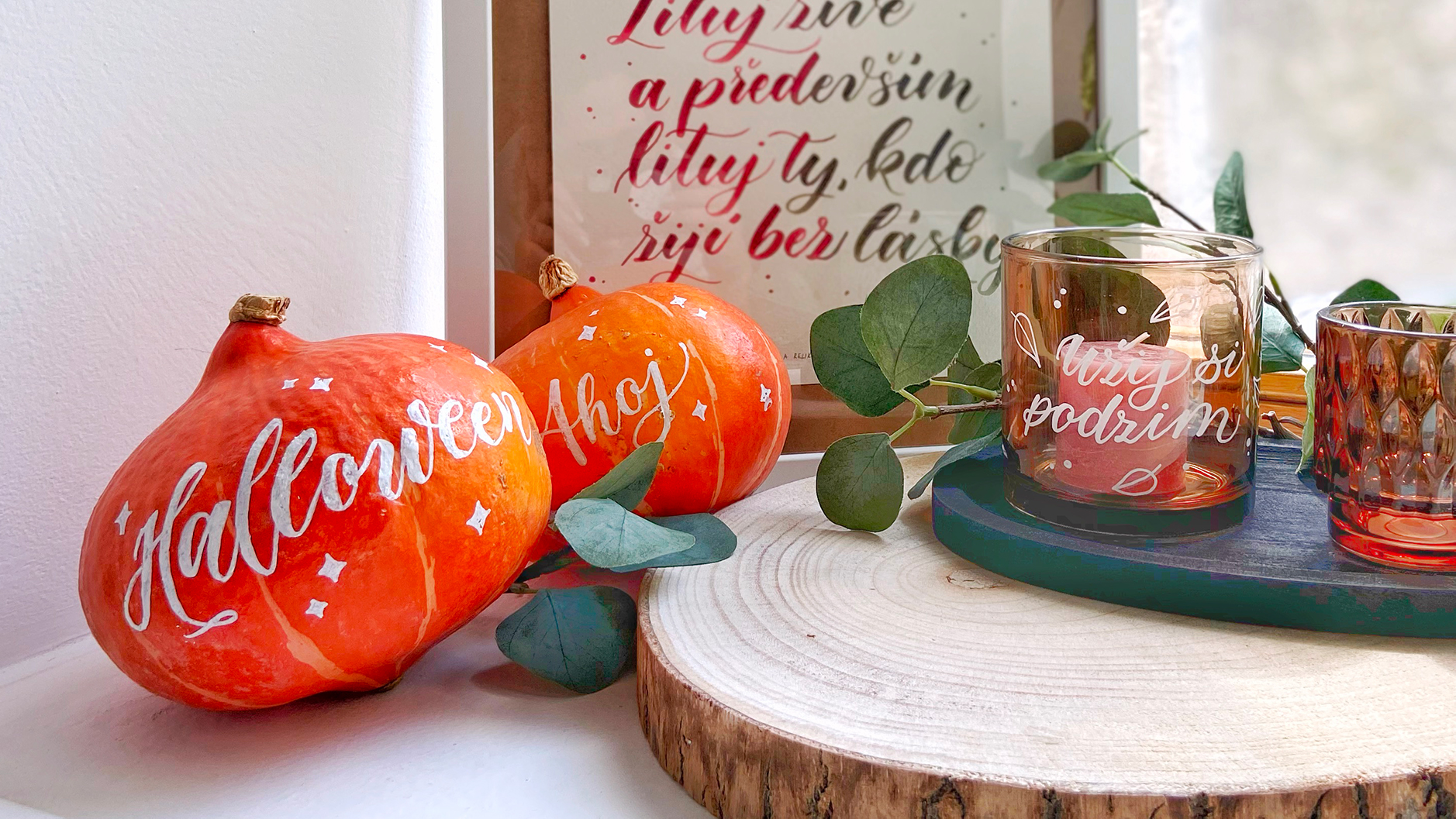 Halloweenské psaní na dýni