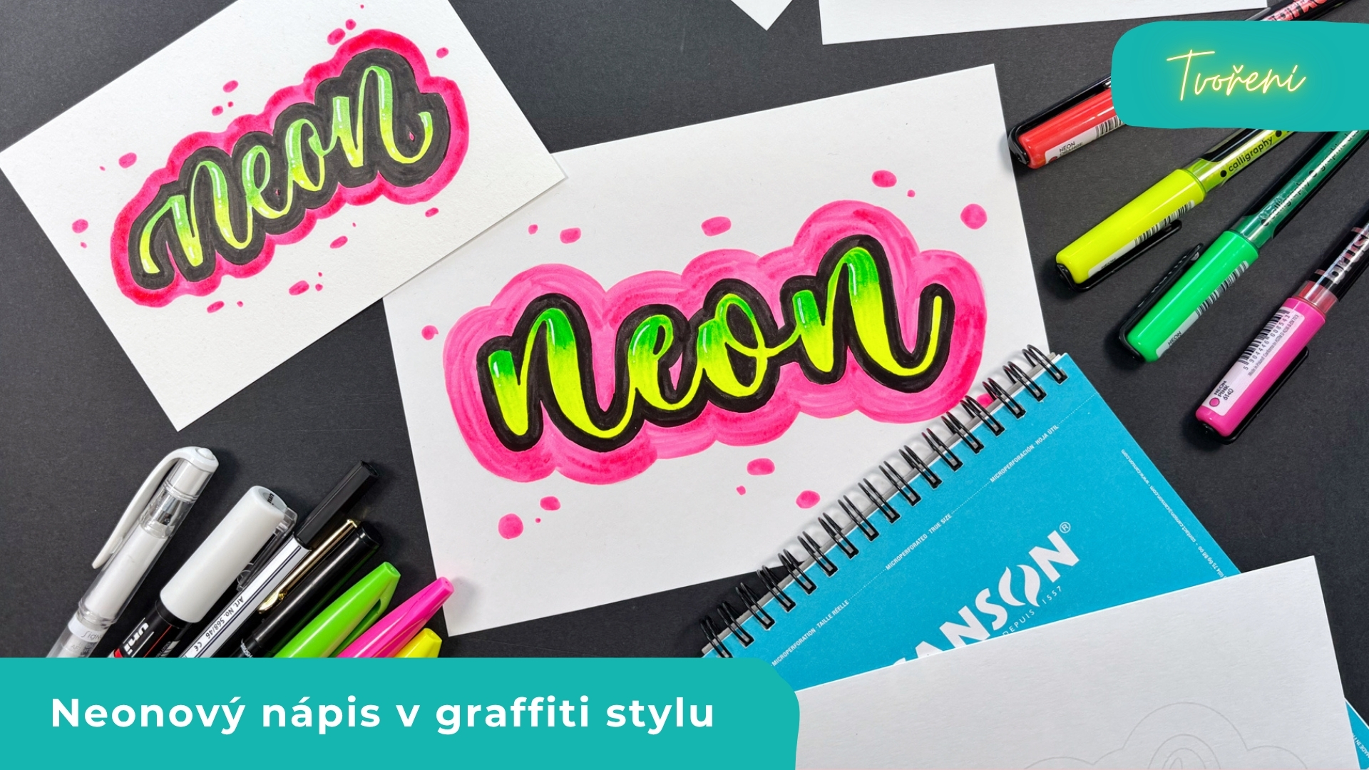 Neonový nápis v graffiti stylu – moderní kaligrafie trochu jinak