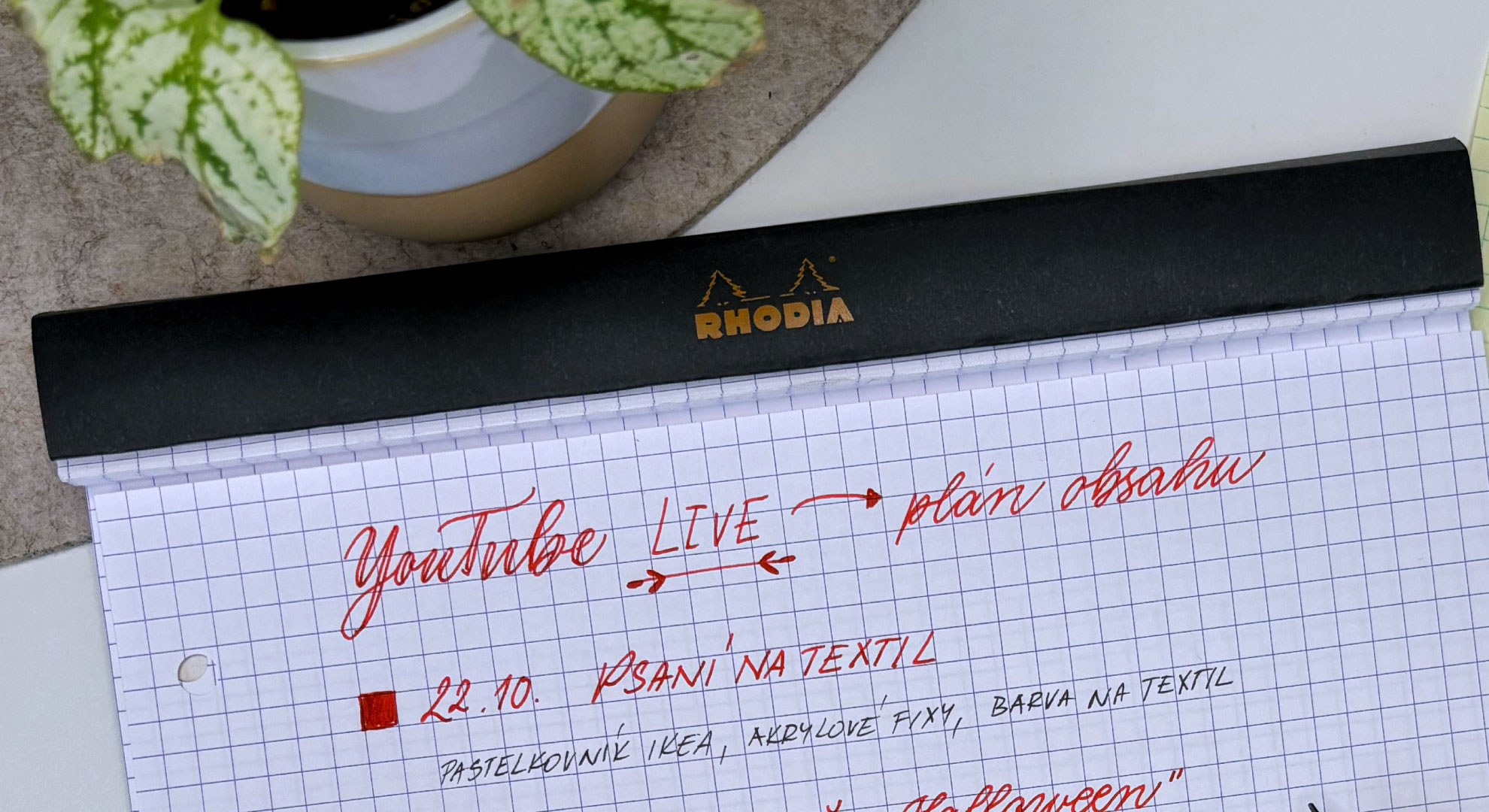 Plán YouTube LIVE streamů do konce roku + nový Bullet Journal 2026
