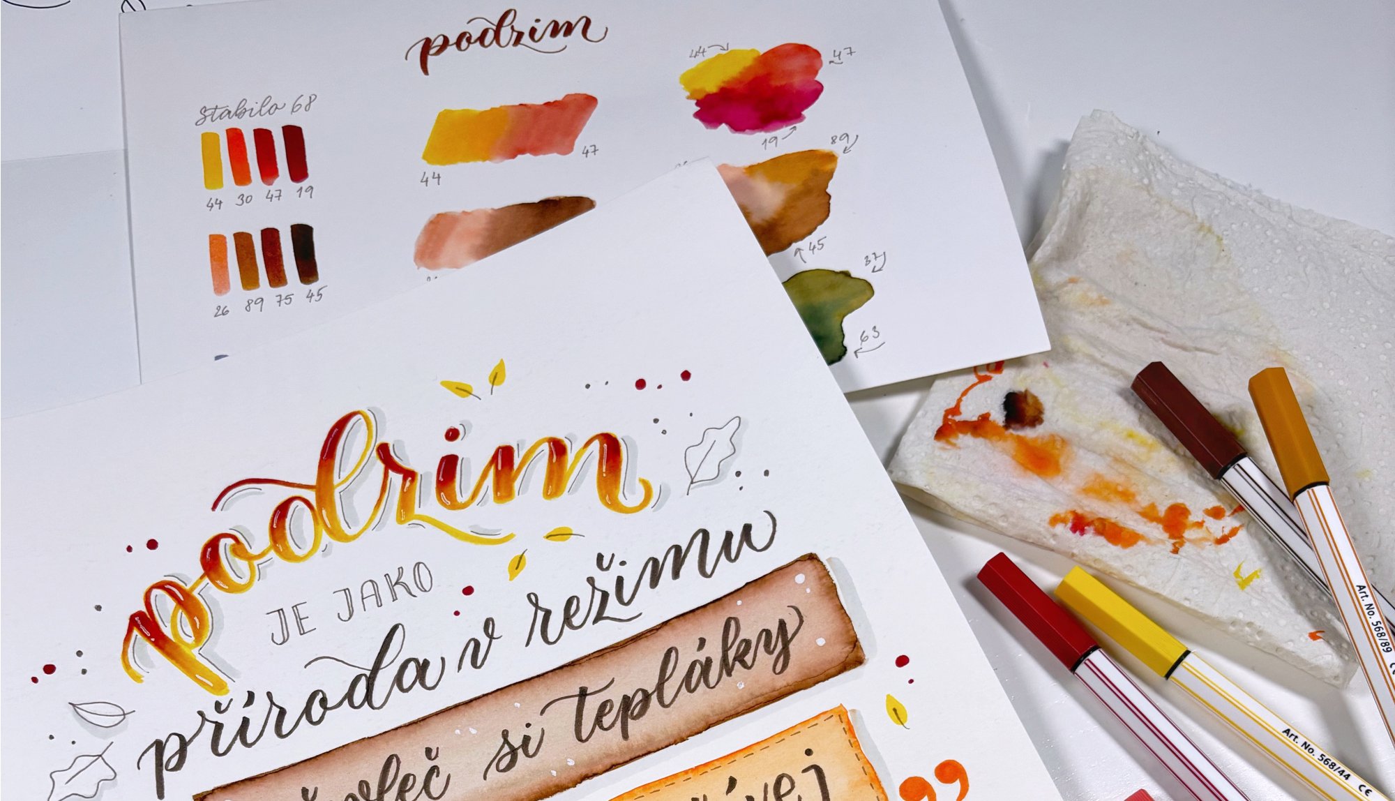 Podzimní plakát s citátem