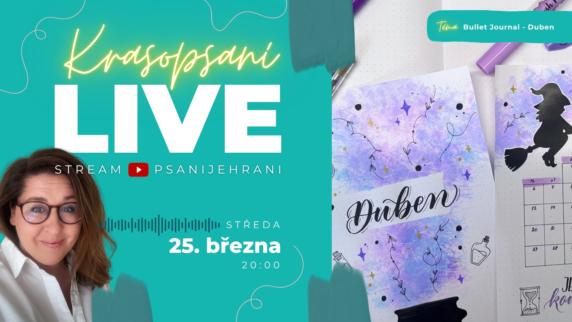 Dubnový Bullet Journal v magickém stylu + předlohy ke stažení