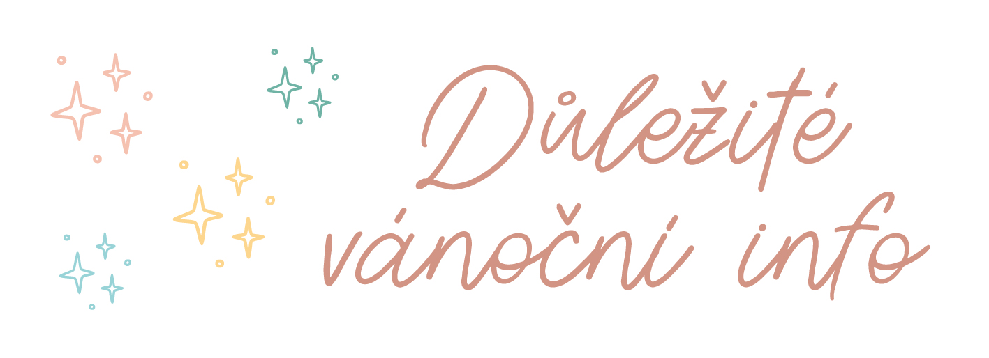 Dodání do vánoc garantujeme u objednávek zaplacených do 19.12. do 9:00 a se zvolenou dopravou na výdejnu Zásilkovny.