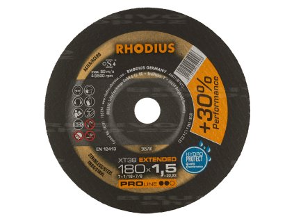 RHODIUS řezný kotouč XT38 180x1,5x22 PROline na nerez 205701