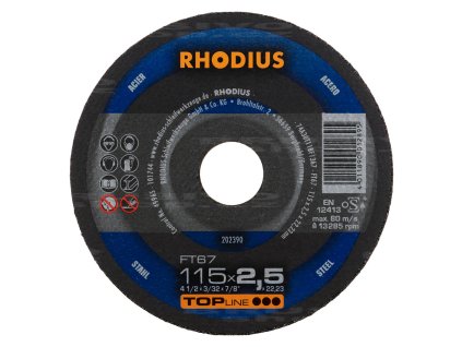 RHODIUS řezný kotouč FT67 115x2,5x22 TOPline na ocel 202390