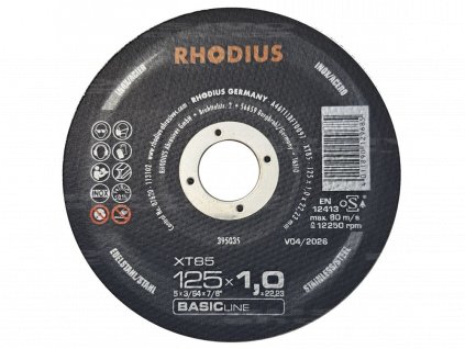 RHODIUS řezný kotouč XT85 125x1,0x22 BASICline na nerez 395035