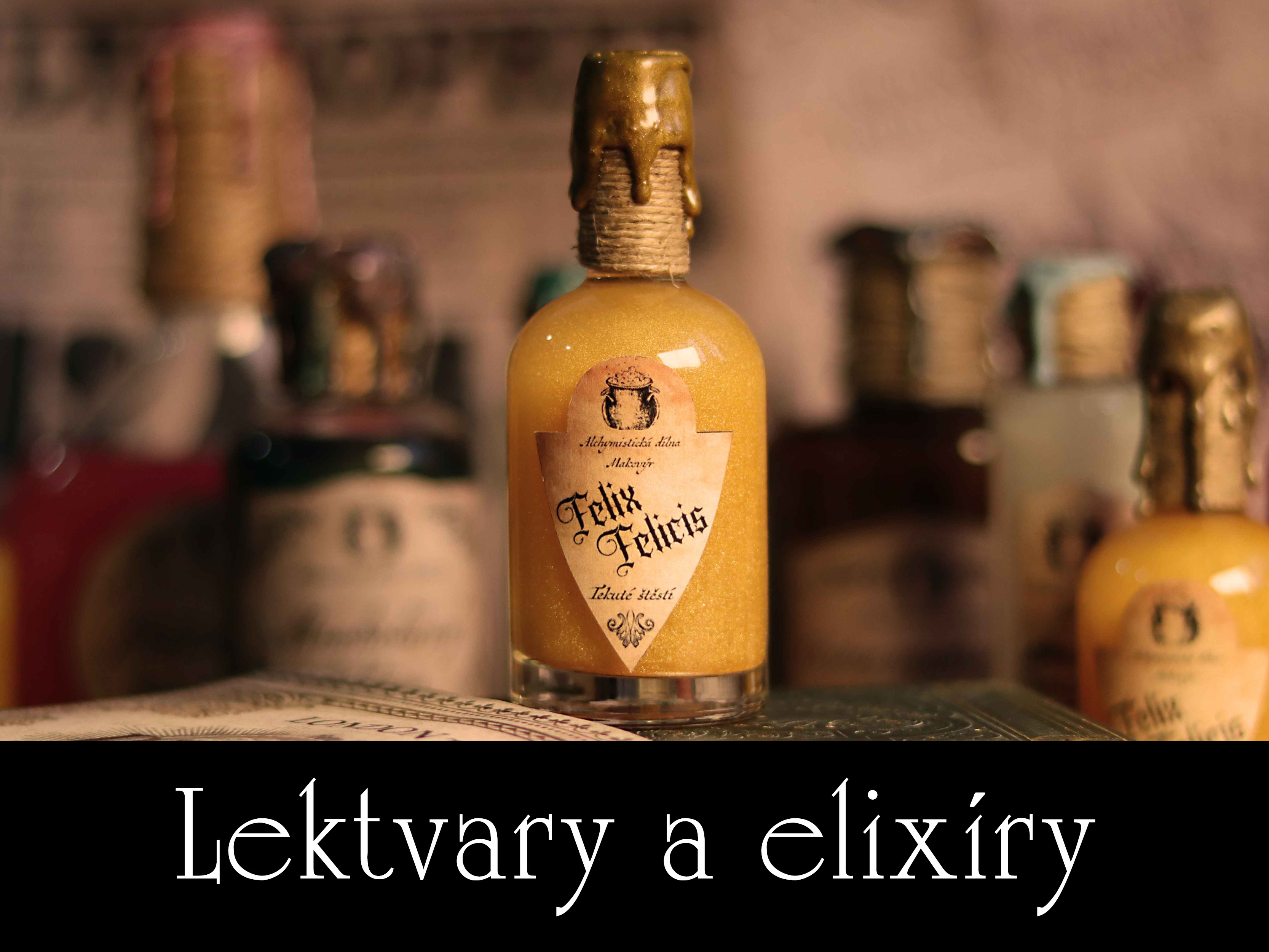 Fantasy lektvary a elixíry v dekorativních lahvičkách inspirované světem Zaklínače od BRUXA DICES