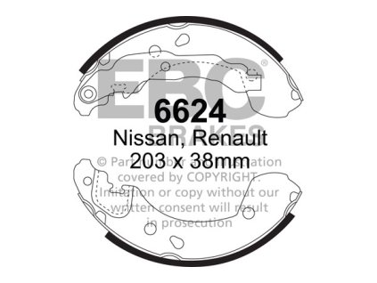 Zadné brzdové čeľuste (6624)