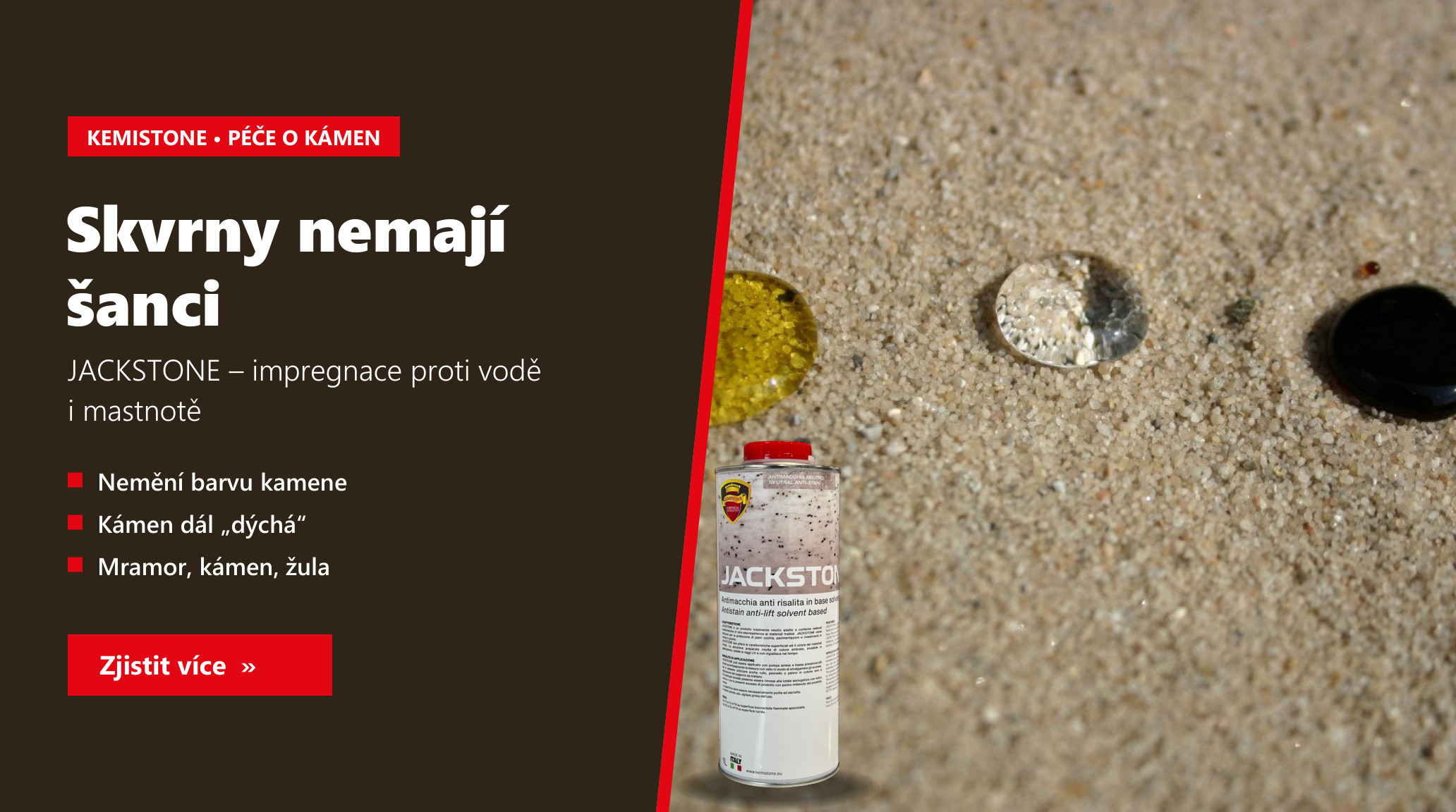 Kemistone JACKSTONE – impregnace proti skvrnám