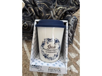 Keramický hrneček s víčkem - Štěstí :)