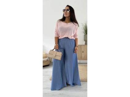 Široké kalhoty Label - odlehčený denim
