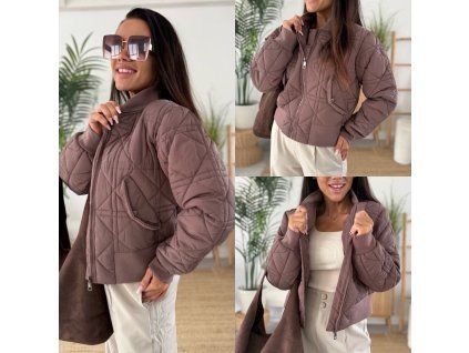 Prošívaná bomber bunda NAYA -Chocolate