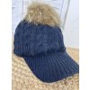Pletená kšiltovka Winter s bambulí na druh