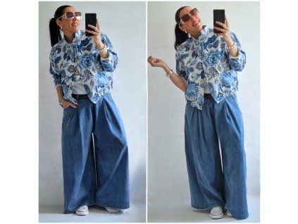 Široké džíny s páskem