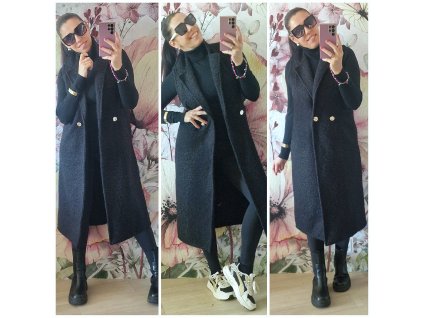 Dlouhá vesta s páskem