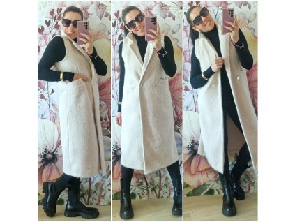 Dlouhá vesta s páskem