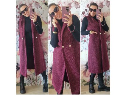 Dlouhá vesta s páskem