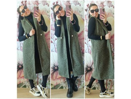 Dlouhá vesta s páskem