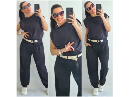 Máslové kalhoty s páskem