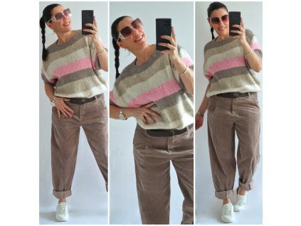 Manšestrové kalhoty s páskem