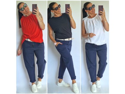 Jarni kalhoty s páskem