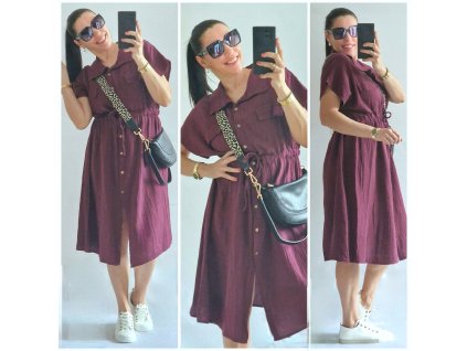 Mušelinové šaty propínací