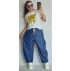 Džínové balónové kalhoty