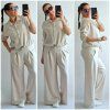 Máslové široké kalhoty FASHION