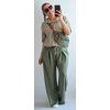 Máslové široké kalhoty FASHION