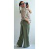 Máslové široké kalhoty FASHION