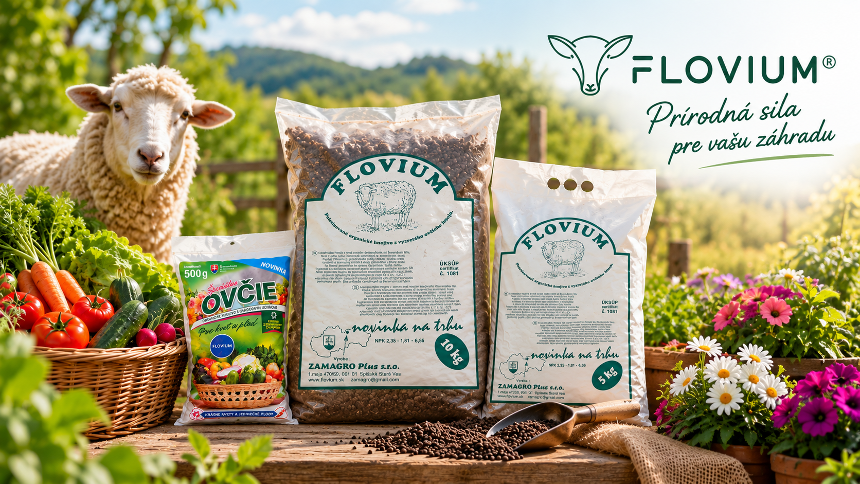 FLOVIUM – prírodné granulované ovčie hnojivo