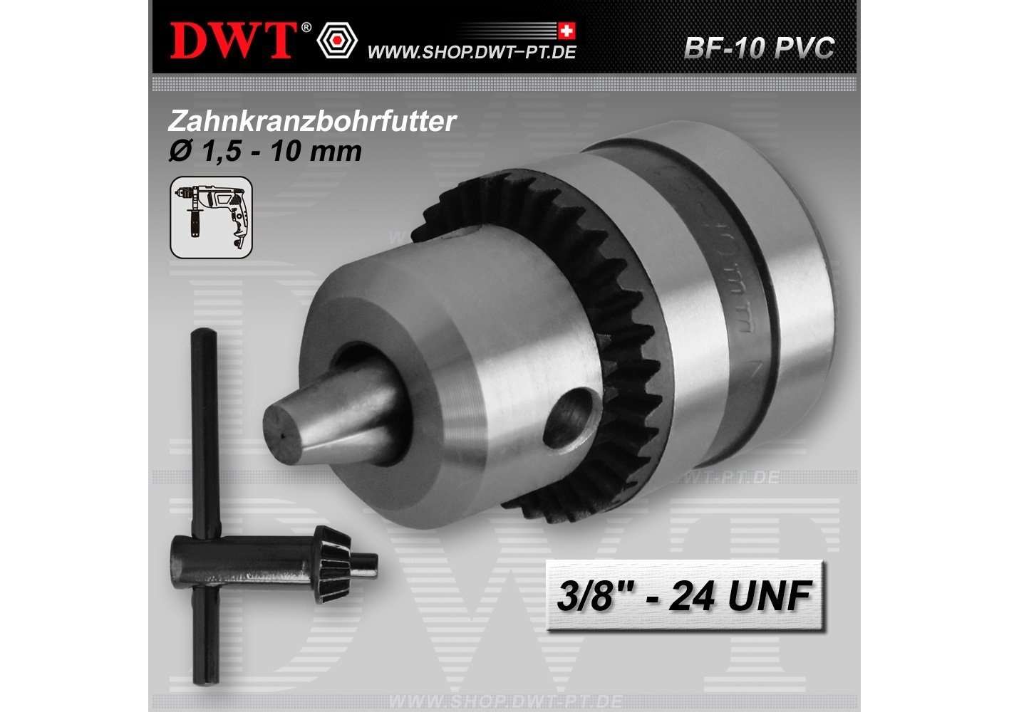 ND DWT BF-10 PVC - skľučovadlo plast, uchytenie závit 3/8 " - 24 UNF BF - 10 PVC