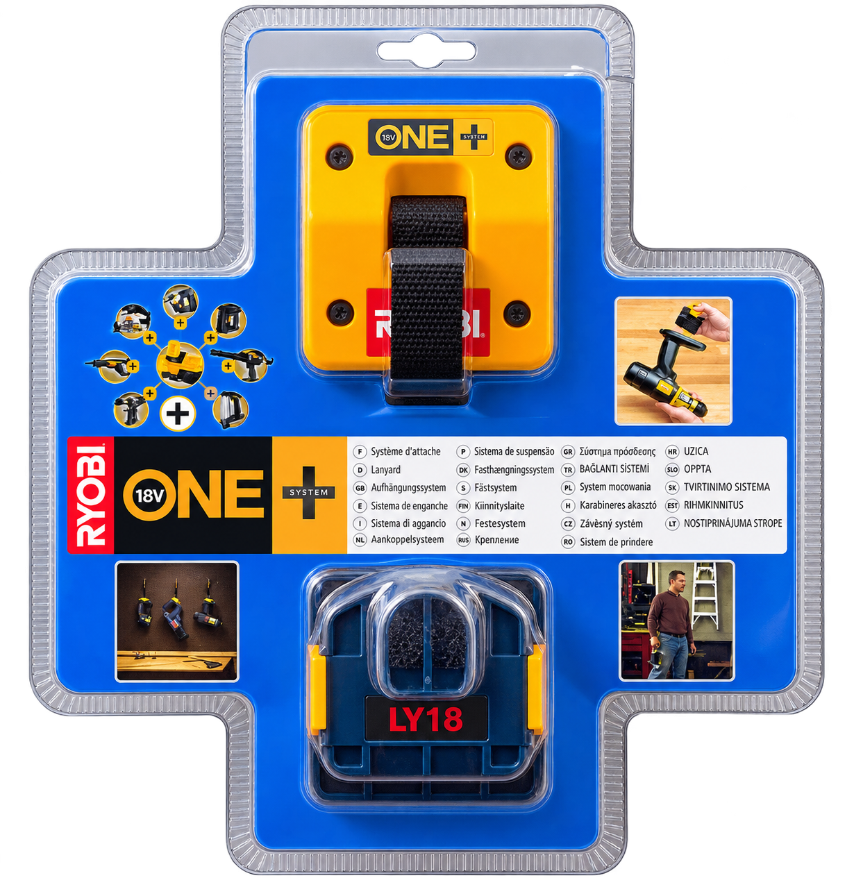 Ryobi - držiak náradia s karabinou Click Fix LY18/2