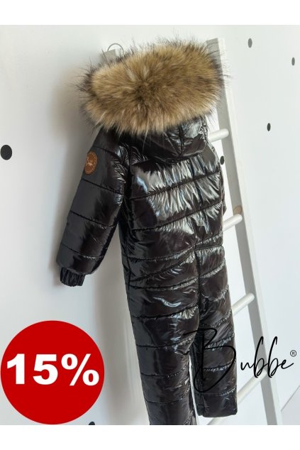 Čierny lesklý Winter overal