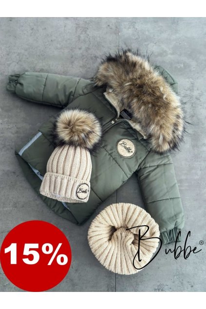 Olivová zimná bunda