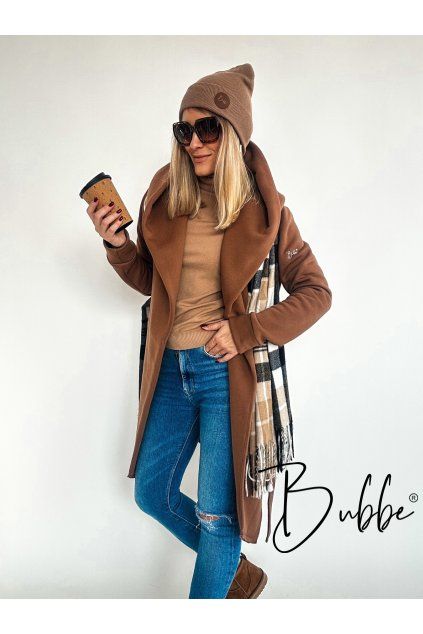 Dámsky Luxury zateplený čokoládový kabát