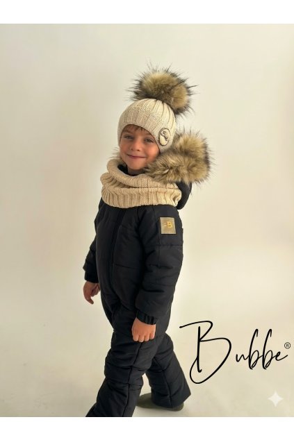 Čierny zimný overal