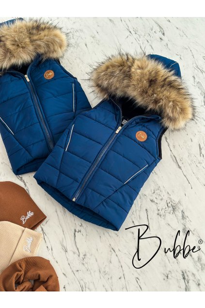 Tmavo modrá matná vesta