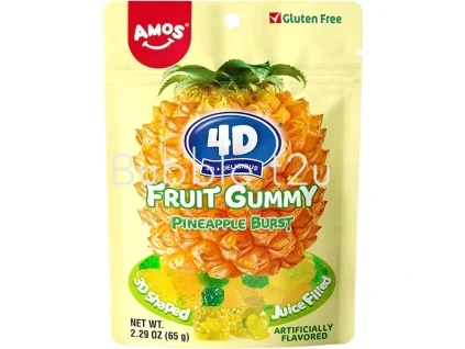 Amos 4D Fruit Gummy Pineapple 65g