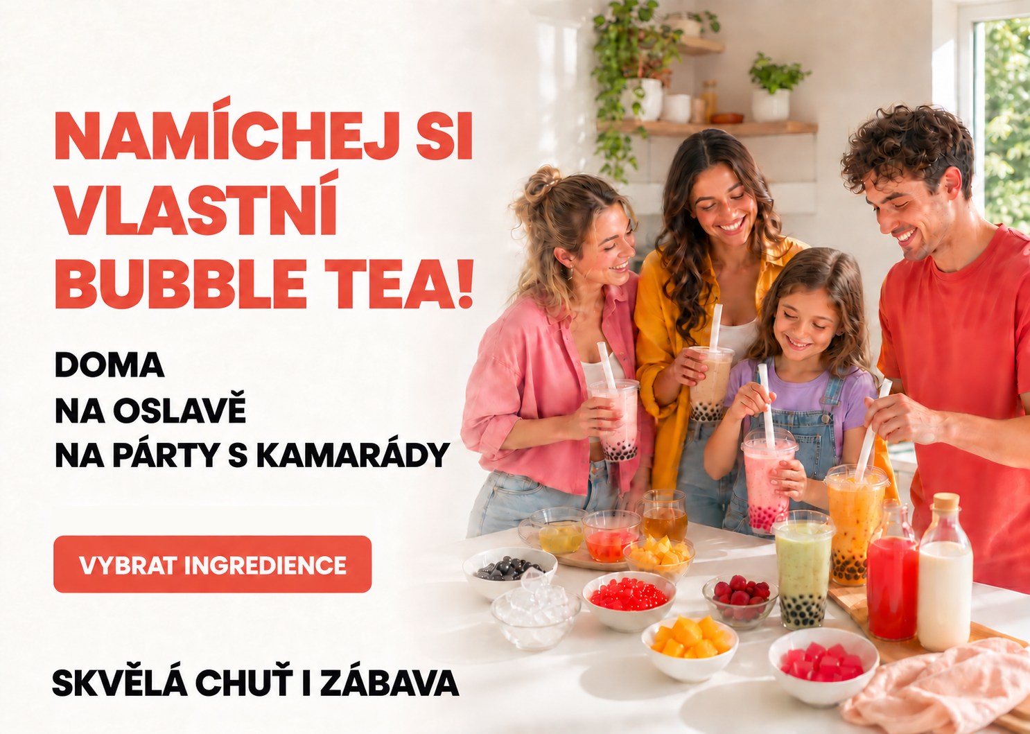 Namíchej si vlastní bubble tea doma - hotovo za pár minut.