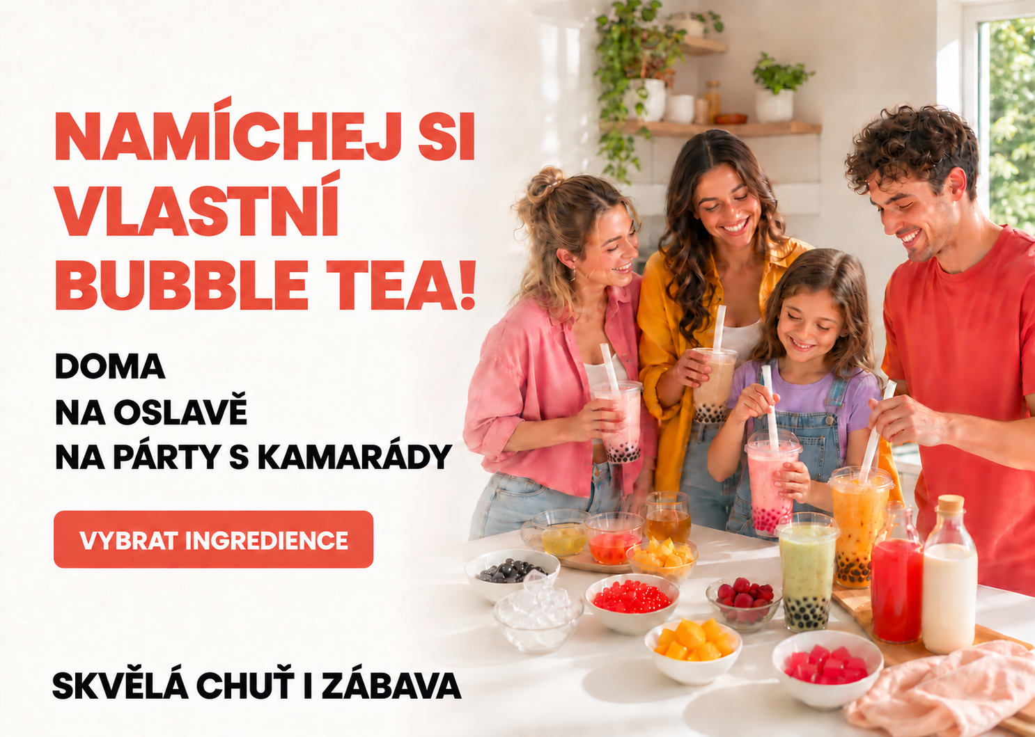 Namíchej si vlastní bubble tea doma - hotovo za pár minut.