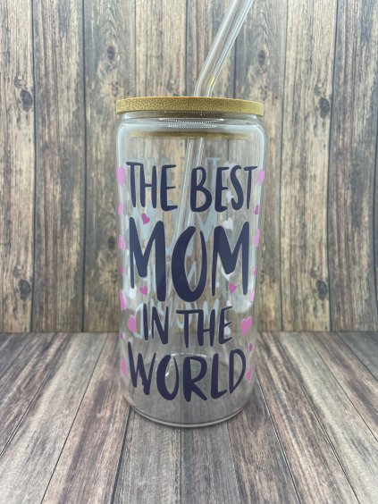 The Best mom in the world glass cup