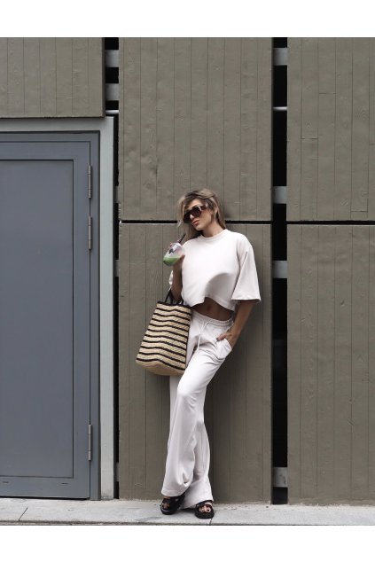 BUBELO DÁMSKÝ MIKINOVÝ OVERSIZE TOP, BARVA VANILLA CREAM