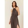 BUBELO MAXI ŠATY Z VEGANSKÉHO HEDVÁBÍ, BARVA CHARCOAL GREY SILKY TOUCH